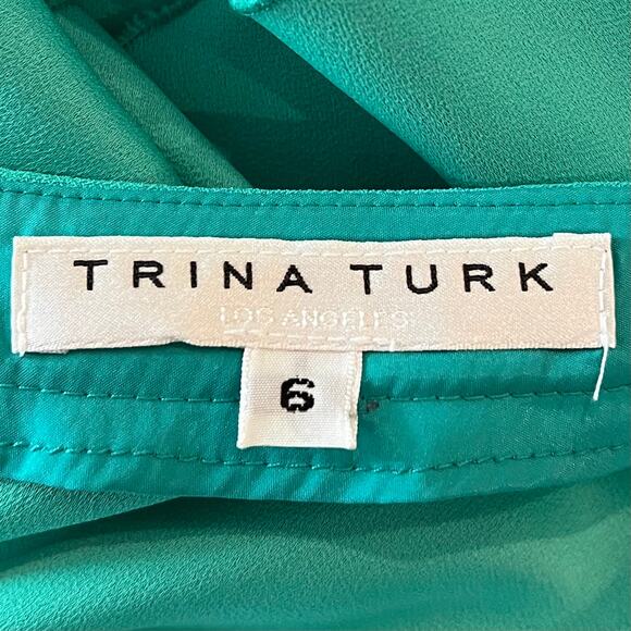 Trina Turk Women's Size 6 Lunaria One Shoulder Asymmetrical Dress Cabana Teal - Picture 13 of 14